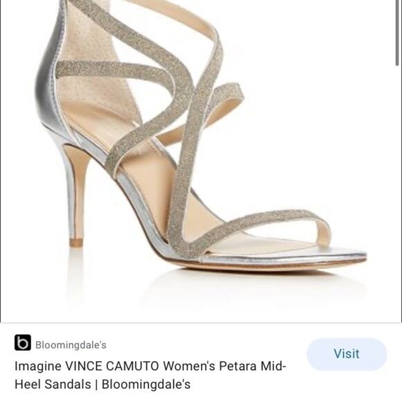 Bloomingdale’s $285 Imagine Vince Camuto PETARA Platinum Holiday Heels - Picture 5 of 5